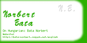 norbert bata business card